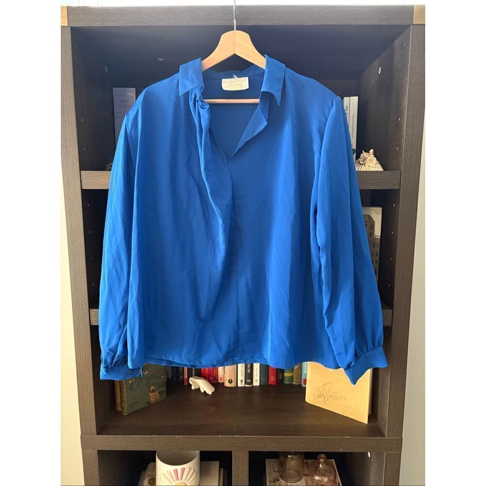Vintage Pendleton Country Sophisticates Blue Blouse Size 16